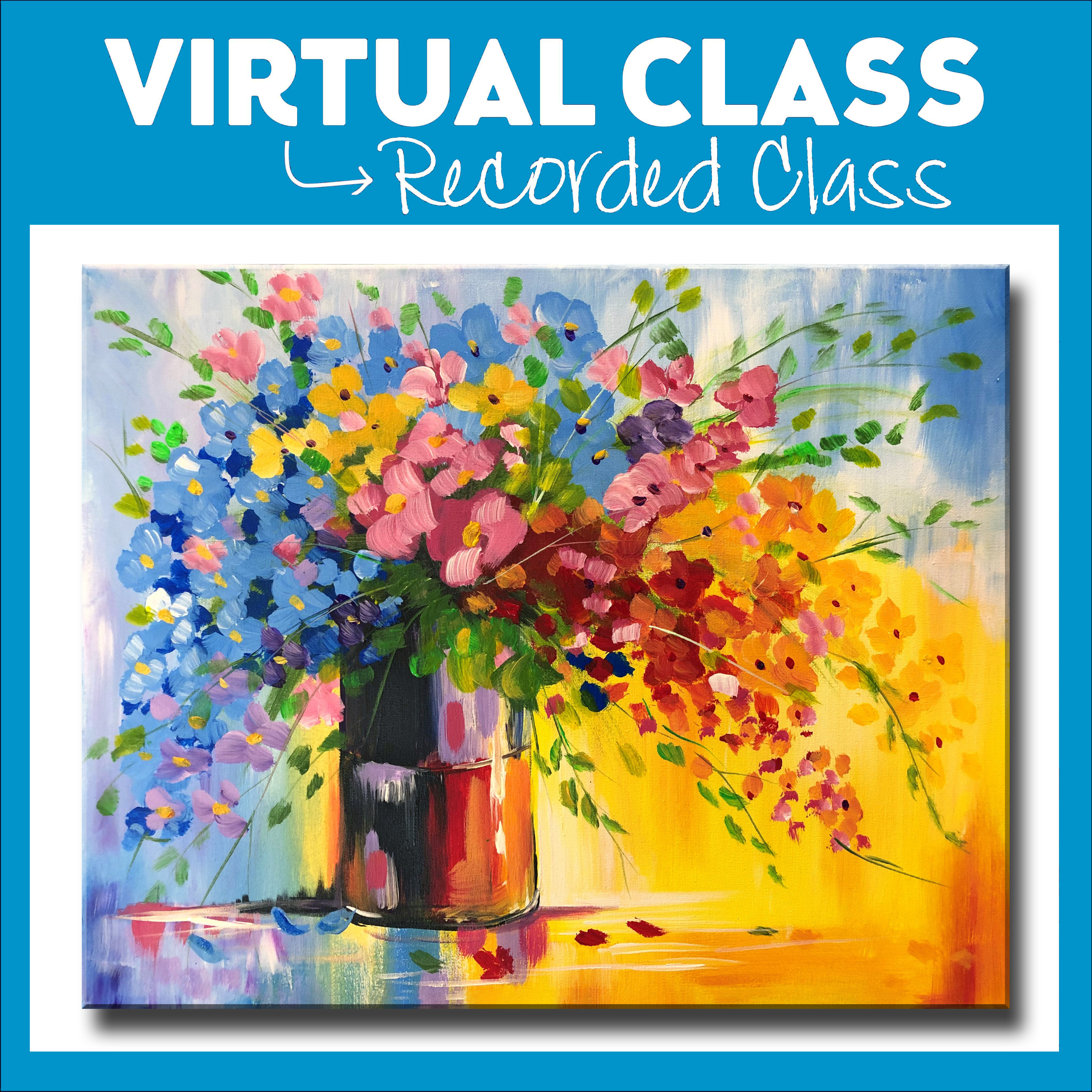 RECORDED 2 HOUR CLASS WITH SUPPLIES-LOGIN ON DEMAND-PAINT IN JUNE, ANY DAY, ANY TIME. Order online. Pick up kit at studio M-SAT, 3:00-6:00
